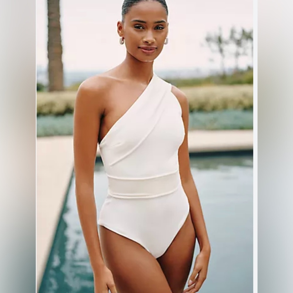 Haight One-Shoulder Swim One Piece L Anthropologie